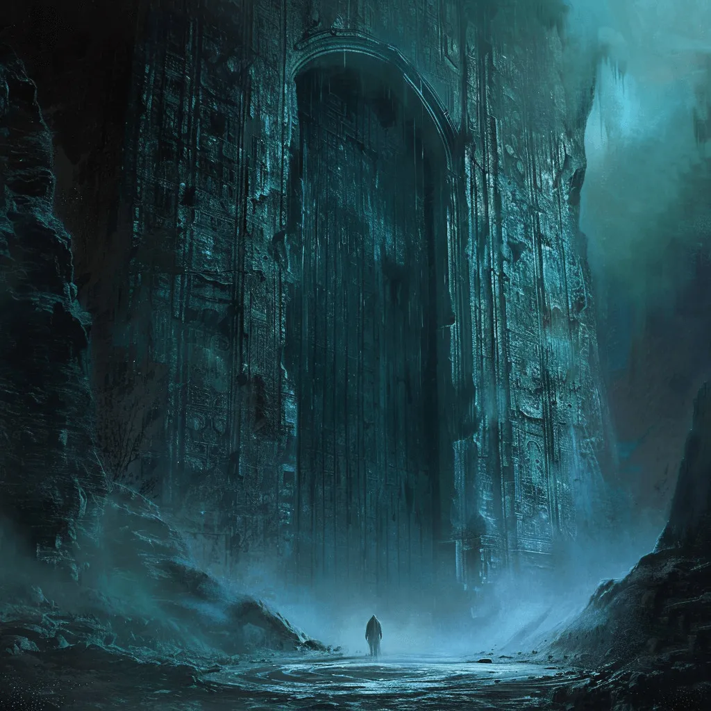 Imagen generada por IA de las puertas del infierno